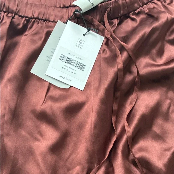 NWT Reformation Olina mahogany silk Wide Leg Pants - Picture 2 of 4